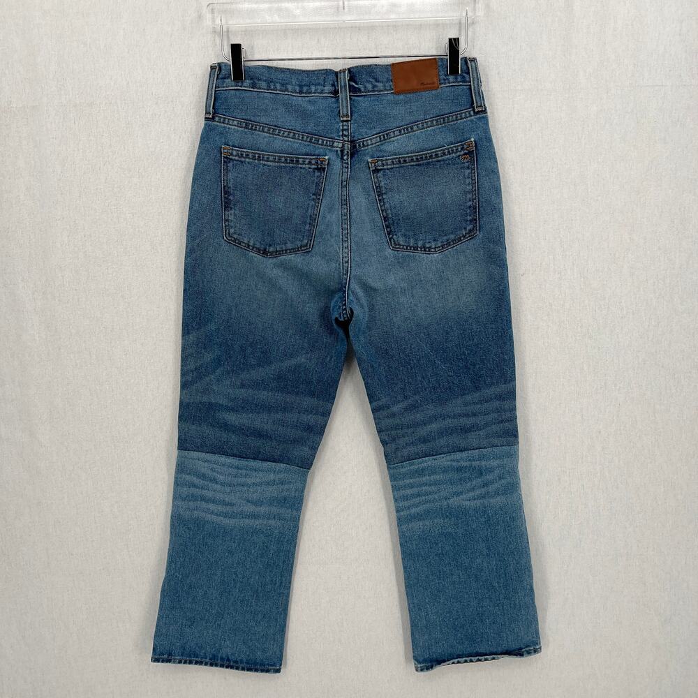 MADEWELL Retro Crop Bootcut Jeans Womens 27 Blue Two Tone Edition High Rise - Picture 6 of 13